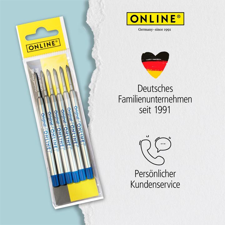 Produktbild Online Kugelschreibermine 70038 6 Stück Blau (Nachfülleinheit, Blau, 0.60 mm)
