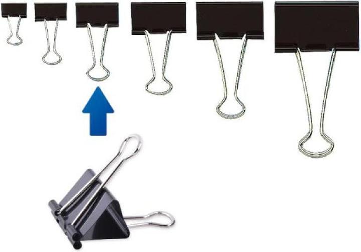 Produktbild pavo Foldback-Klammer, (B)25 mm, Klemmweite 9 mm, schwarz (12 x)