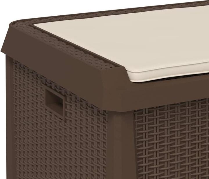Immagine prodotto VidaXL Gartentruhe mit Sitzkissen Braun 125 L PP,Farbe: Braun