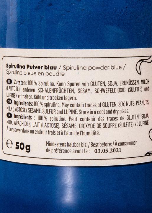 Valeurs nutritives et ingrédients KoRo Extrait de spiruline en poudre (50 g)