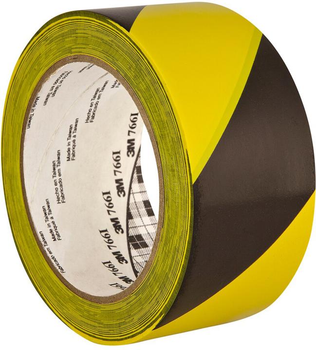 Produktbild 3M 766I MarkierungsbandSchwarzes und gelbes Vinylband0,12mmx50mmx33m (50 mm)