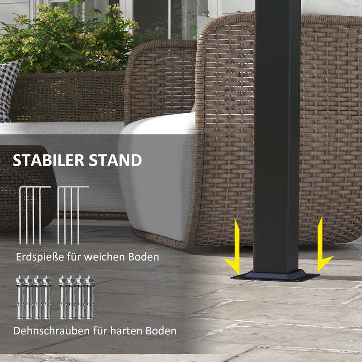 Image du produit Outsunny Pergola Stahl, Polyesterstoff Dunkelgrau (357 cm, 296 cm)
