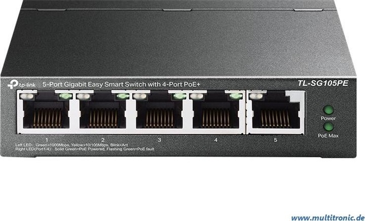 Immagine prodotto TP-Link Interruttore PoE+ TL-SG105PE 5 porte (5 Porti)