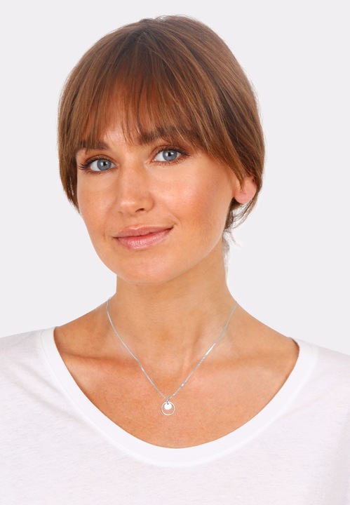 Produktbild Elli Kreis Plättchen Anhänger (925 Silber, 45 cm)