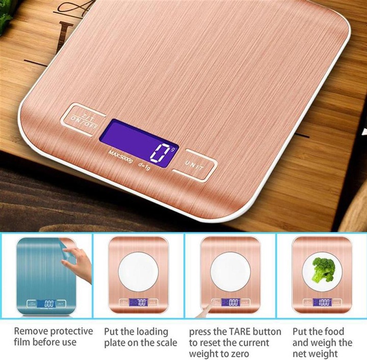 Actual product image Intirilife Digital Kitchen Scale in ROSÉ GOLD