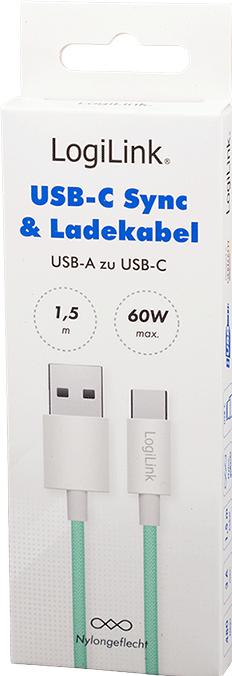 Produktbild LogiLink USB A – USB C (1.50 m, USB 2.0, 60 W)