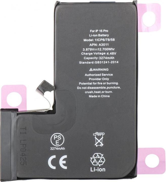 Actual product image Aftermarket Akku für iPhone 15 Pro, 3274mAh Diagnostic
