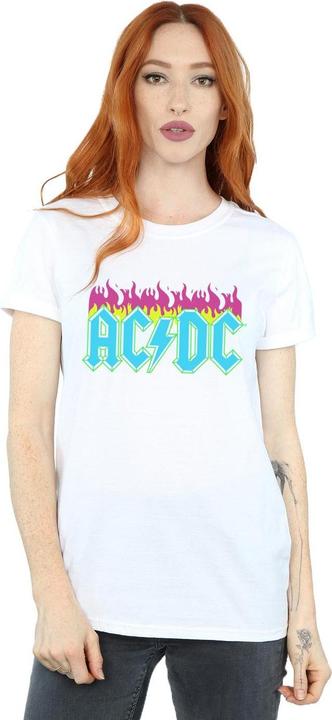 Produktbild AC/DC Neon Flammen Baumwolle Boyfriend TShirt (L)