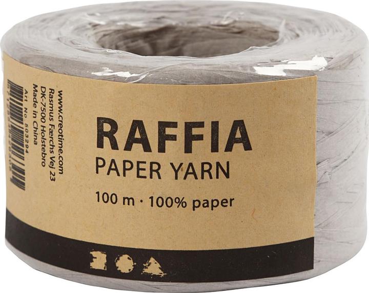 Immagine prodotto Creativ Company Nastro di carta rafia 8 mm x 100 m, grigio chiaro (Nastro da regalo, 1 x)