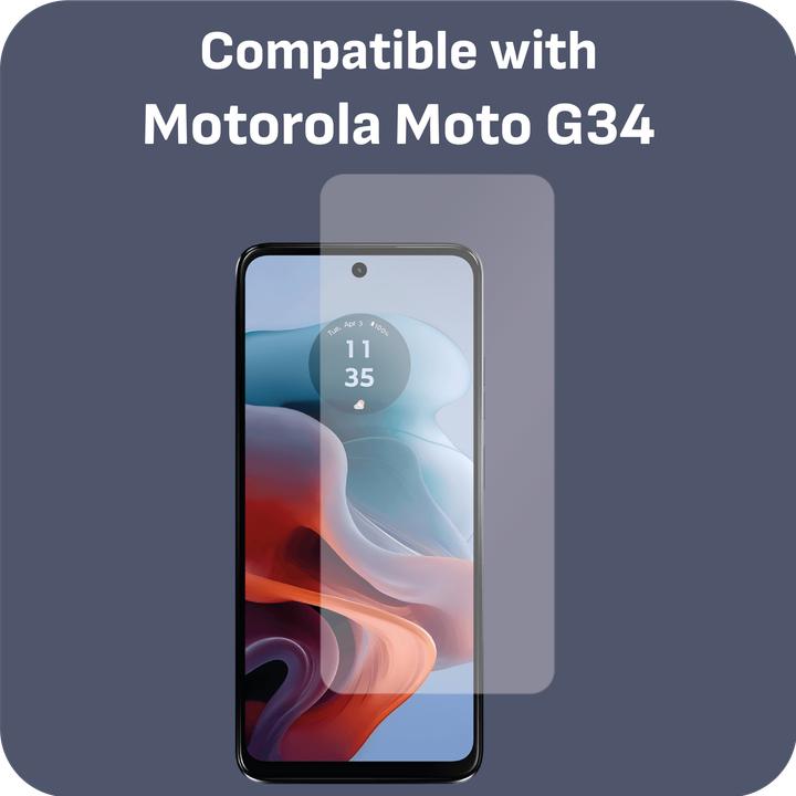 Cazy Protective Glass Compatible with Motorola Moto G34 Tempered Glass Case Compatible - Transparent (1 pcs., Motorola Moto G34)