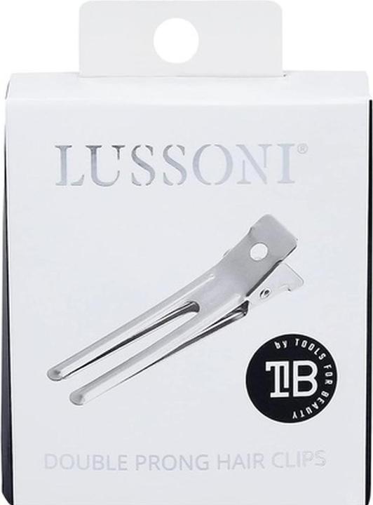Actual product image Tools for Beauty T4B LUSSONI Double Pointed Hair Clips High Quality Stainless Steel for Professional or Home Use Prac