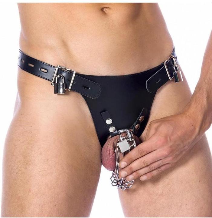 Rimba Chastity Belt with Lock and Penis Cage
