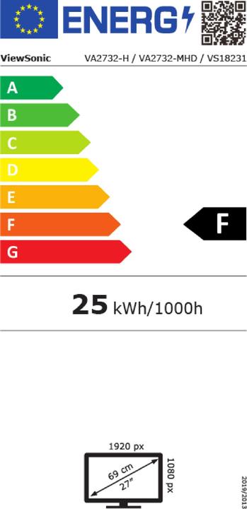 Energie-Label Viewsonic VA2732-H (1920 x 1080 Pixel, 27")