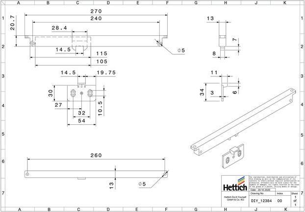 Produktbild Hettich Nachrstbarer Dmpfer fr Schubksten Kunststoff