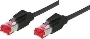 Image du produit Tecline Cordon de raccordement S/FTP, PiMF, Cat 6, noir, 3,0 m sans halogène, avec câble Draka et fiches (U/FTP, CAT6, 3 m)