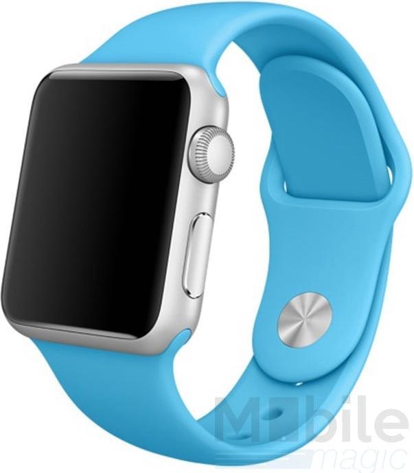 Actual product image Hermex Apple Watch 40mm / 38mm silicone strap S/M BLUE (38 mm, 40 mm, Silicone)