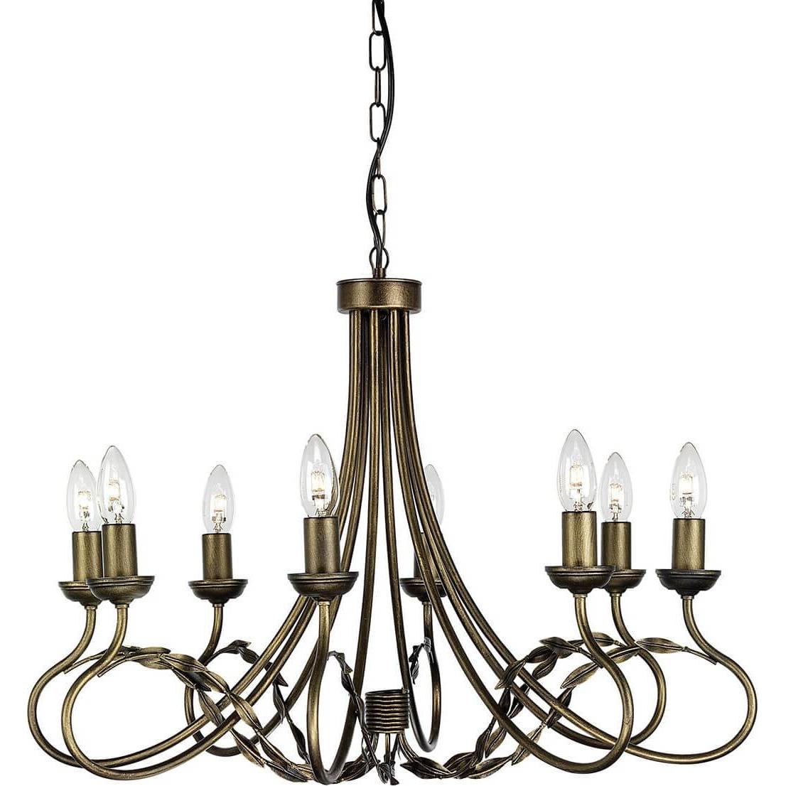 Thumbnail - Elstead Lighting, Kronleuchter, Olivia Kronleuchter E14 8-fach Schwarz, Gold, Made in UK (70 cm)