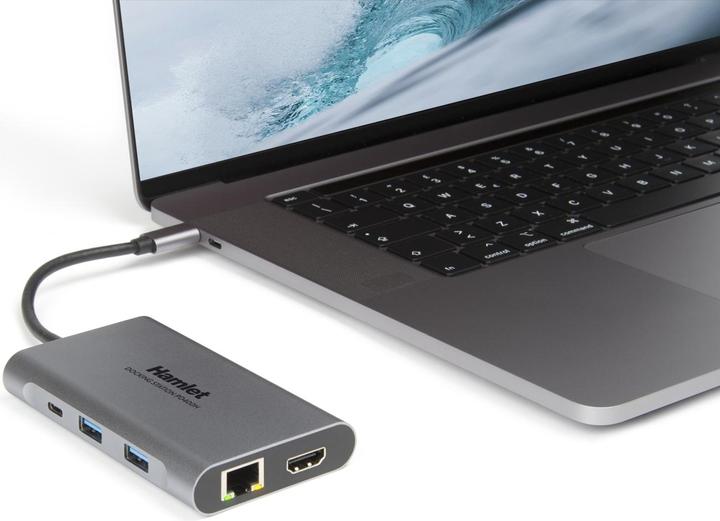Immagine prodotto Hamlet HDKC-PD400H replicatore di porte e docking station per notebook Cablato USB 3.2 Gen 1 (3.1 Ge (USB-C)