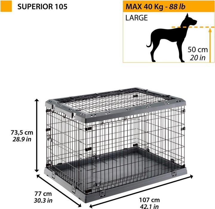 Immagine prodotto Ferplast Box per animali (Cane, Pieghevole, Traspirante, Chiudibile a chiave)