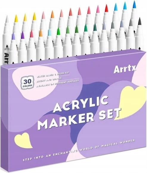 Arrtx Akriliniai markeriai - flomasteriai, 30 spalvų (30x)