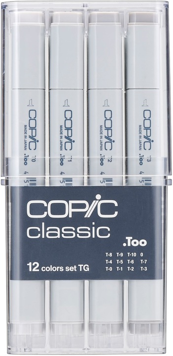 Actual product image Copic Graphic marker classic grey set "TG", 12 pieces (Grey, 12 x)