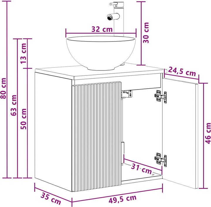 Produktbild vidaXL Waschbecken Unterschrank