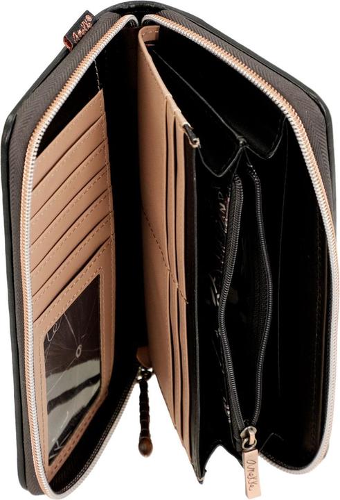 Actual product image Anekke Shoen Black wallet RFID protection 21 cm