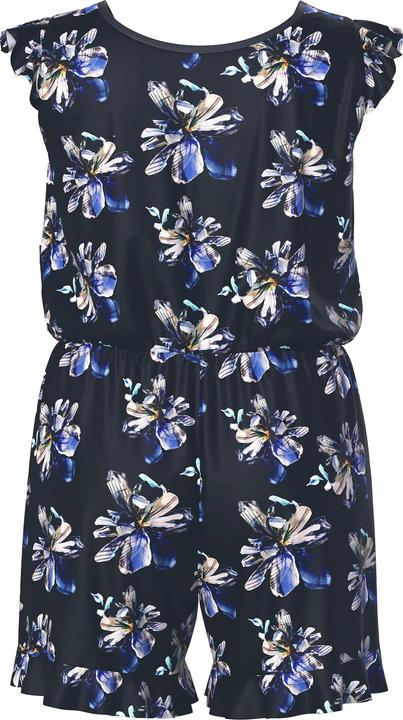 Image du produit Ulla Popken Robe de bain avec short, motif à fleurs, bonnets souples et matières recyclées (48)