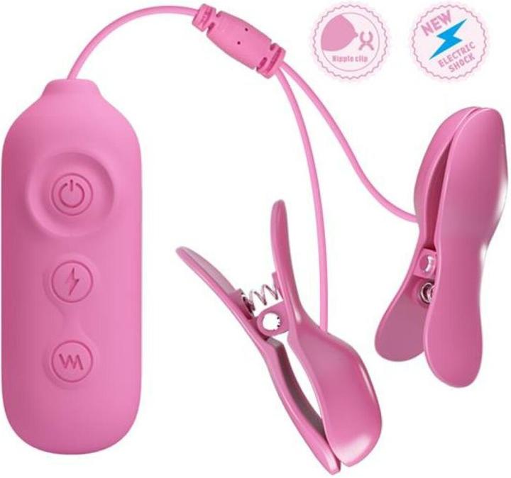 Actual product image Lovetoy PRETTY LOVE -NIPPLE CLIP, 7 vibration functions 3 electric shock functions