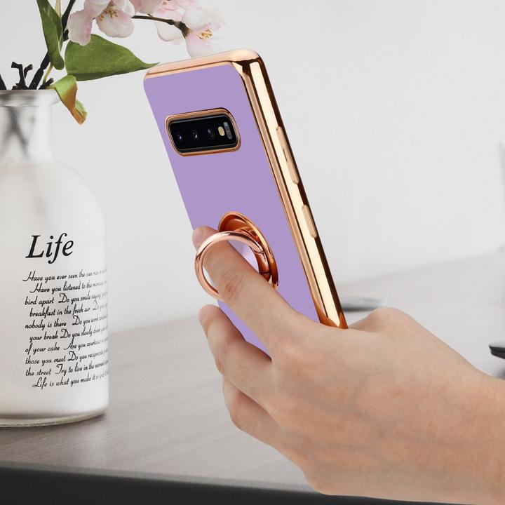Produktbild Cadorabo Hülle für Samsung Galaxy S10 PLUS im TPU mit Kameraschutz und Ring LM089 Style (Samsung Galaxy S10+)
