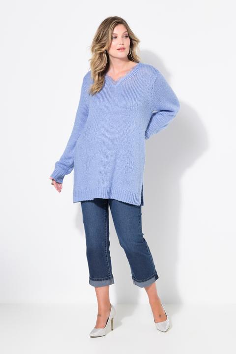 Produktbild Miamoda Pullover, Classic Fit, Grobstrick, Ausschnitt mit Spitze (56)