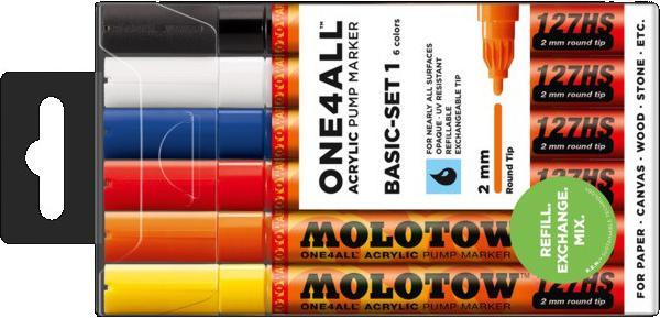 Actual product image Molotow AKRYLMARKER 2mm/SETà6 (Sorted, 2 mm, 6 x)