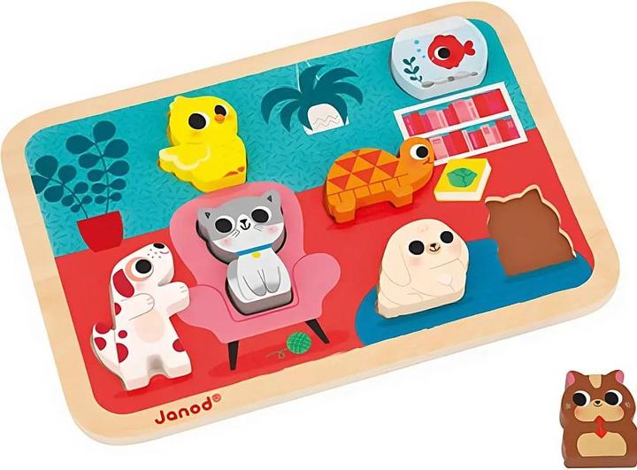 Produktbild Janod Chunky Puzzle Haustiere (7 Teile)