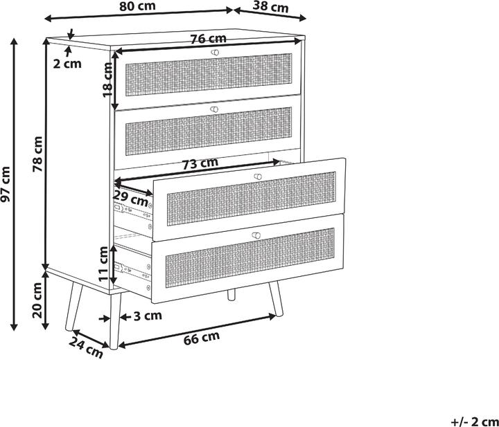Image du produit Beliani Perote (80 x 38 x 97 cm)