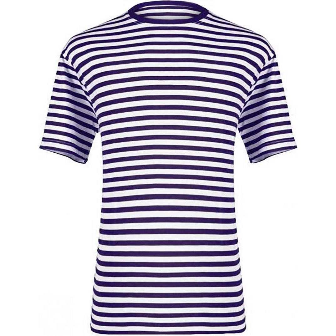 Thetru Herren Ringelshirt kurzarm blau-weiss – alltagstauglich (4XL)