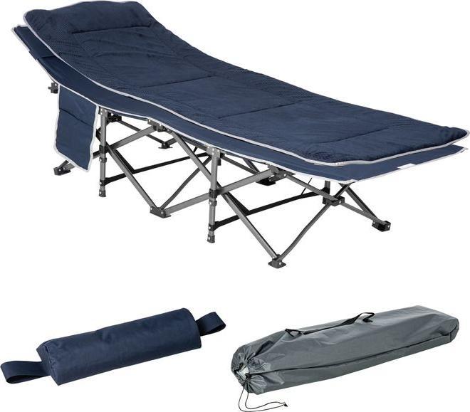 Image du produit Swisshandel24 Campingbett klappbar Feldbett mit Kopfkissen, 188x64.5x53cm, dunkelblau