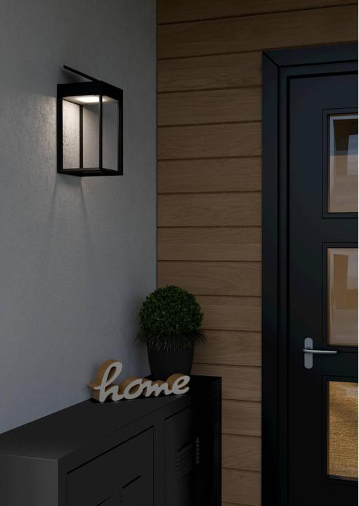 Produktbild EGLO Leuchten Wandleuchte SUZZARA Solar, 6W, Sensor, Schwarz, Dimmbar (800 lm, IP44)