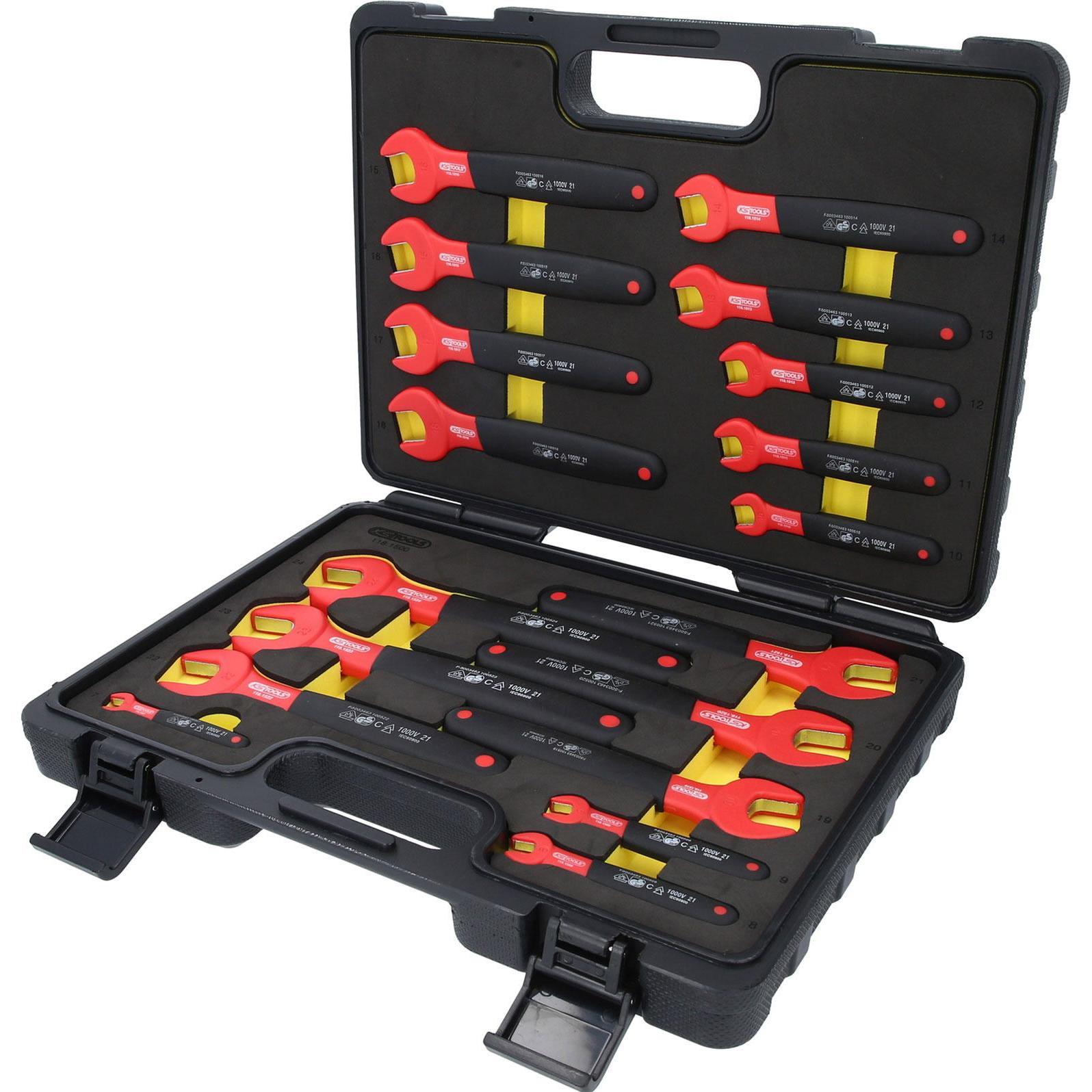 KS Tools, Schraubenschlüssel, Maulschlüssel-Satz mit Schutzisolierung 118.1500 (24 mm, 8 mm, 10  mm, 14 mm, 21 mm, 23 mm...