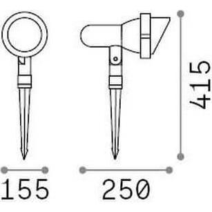 Thumbnail - Ideal lux, Gartenbeleuchtung, TERRA Bodenleuchte E27 dimmbar Braun IP65 321622 (E27, IP65)