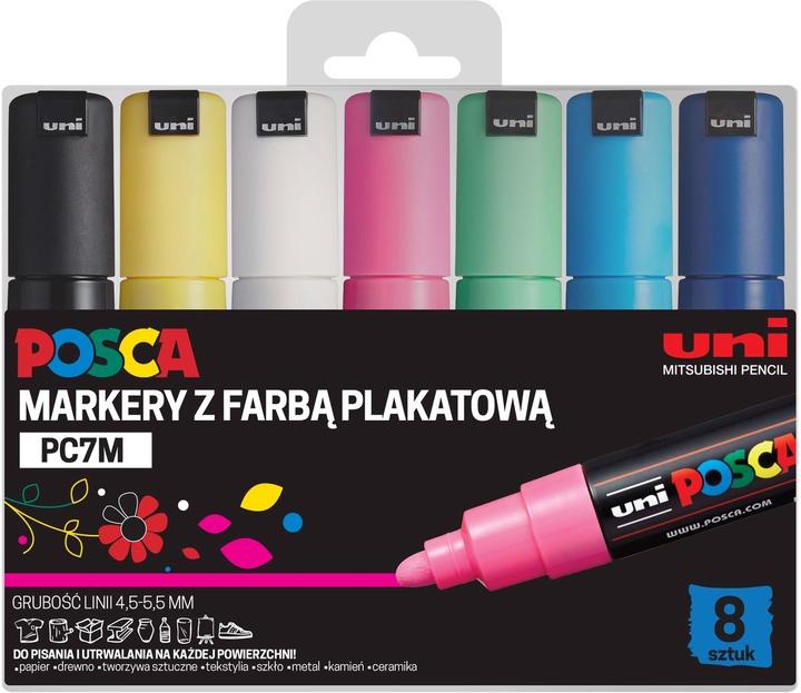 Mitsubishi Poster marker PC-7M 8 colours (8x)