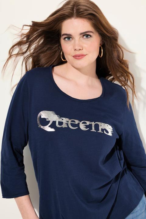 Immagine prodotto Ulla Popken T-shirt con Queens, scollo a girocollo e maniche a 3/4 (50, 52)