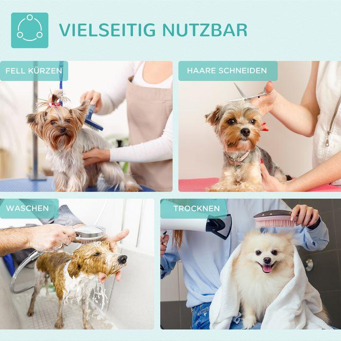 Immagine prodotto Swisshandel24 Tavolo da toelettatura Tavolo da toelettatura pieghevole in metallo Nero 81 x 48 x 80 cm (Cane)