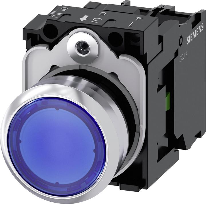 Produktbild Siemens Drucktaster 1f bl rnd Ř22mm 1S 3SU1156-0AB50-1BA0