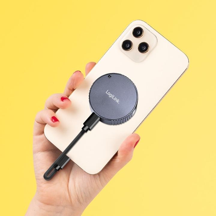 Actual product image LogiLink Magnetisches USB 3.2 Gen2 SSD-Gehäuse, 100 W PD, MagSafe-kompatibel, Spacegrau (M.2 2230, M.2 2242)