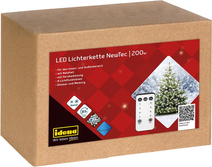 Productafbeelding Idena Lichtketting NewTec 200 LED warm wit en wit (27.90 m)