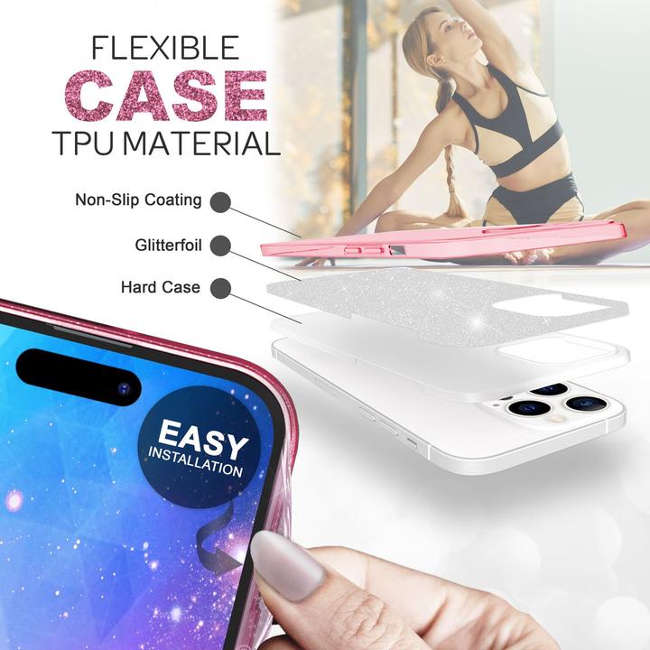 Actual product image Nalia Glitter cover (Apple iPhone 14 Pro)