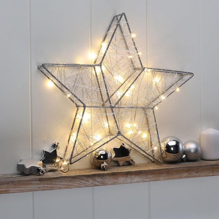 Image du produit Hermex Étoile de Noël à LED Étoile lumineuse en métal Étoile en fil métallique