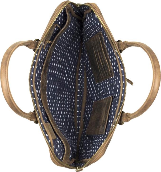 Produktbild Buckle & Seam Leder Laptoptasche Cali Braun / Dot