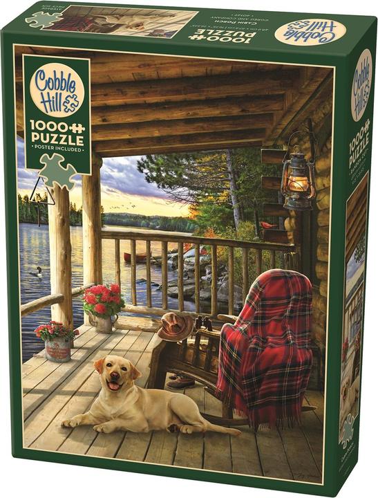 Actual product image Cobble Hill Puzzle 1000 pieces Cabin Porch (1000 pieces)