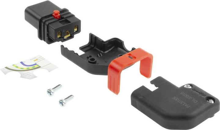 Actual product image C13 IEC Lock+ rewireable left or right angled connector black, PA130100RBK (C13)